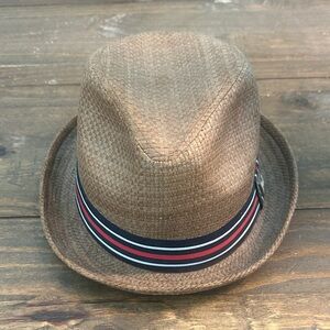 Peter Grimm Brown Fedora Hat with Striped Band